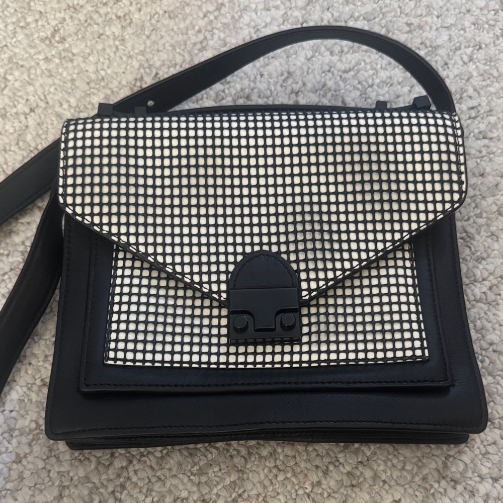 Loeffler Randall Black and White Crossbody Bag